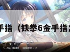 铁拳6金手指（铁拳6金手指怎么导入）