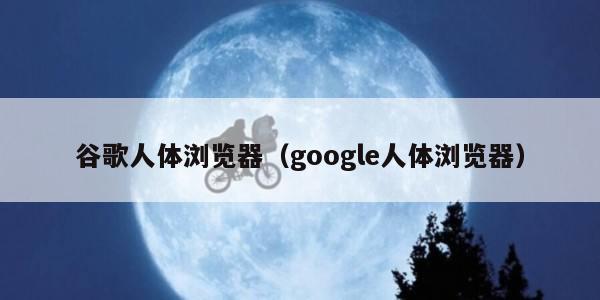 谷歌人体浏览器（google人体浏览器）