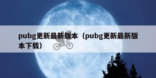 pubg更新最新版本(pubg更新最新版本下载)